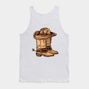 Cowboy Hat and Boots ,Western Tank Top